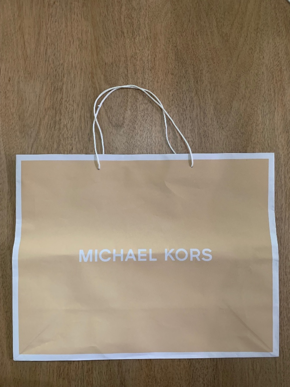 Large Michael Kors gift bag, reusable bag Gold and white